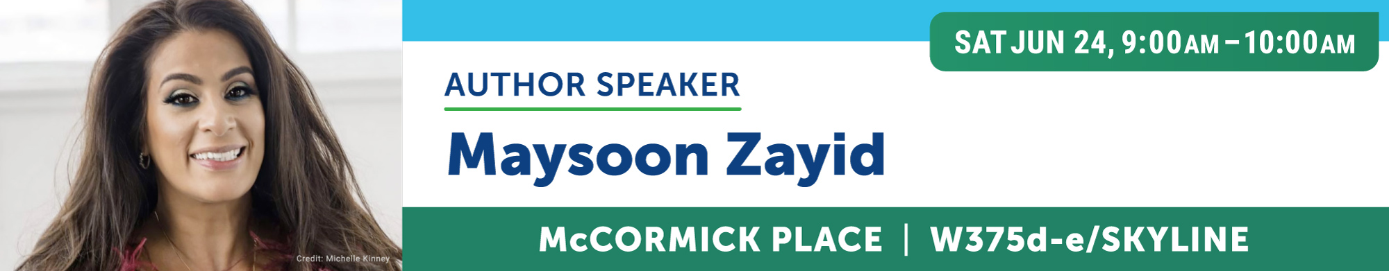 Maysoon Zayid speaking on Saturday at 9am in the Skyline ballroom